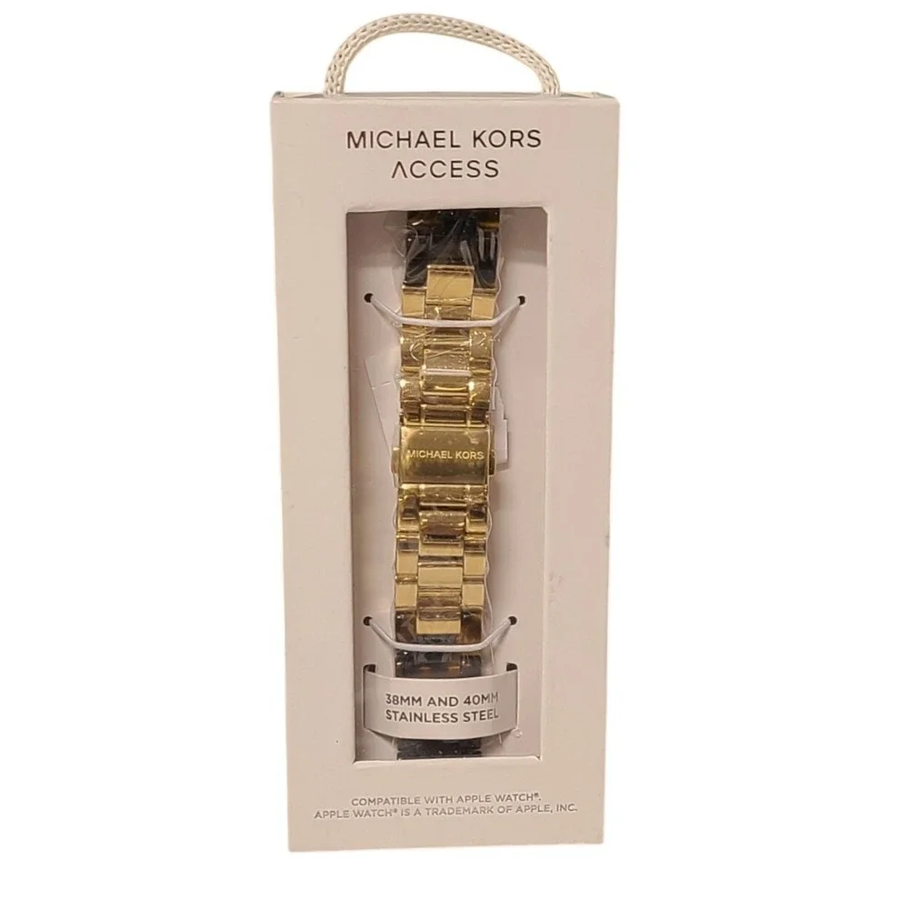 Michael Kors Access Gold Tortoise Apple Watch Band 38mm 40mm New